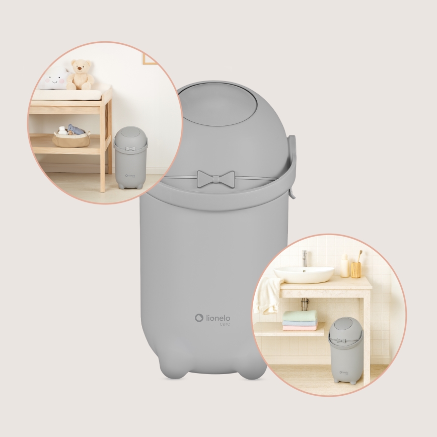 Lionelo - Windeleimer PUREBIN 10 l Grau