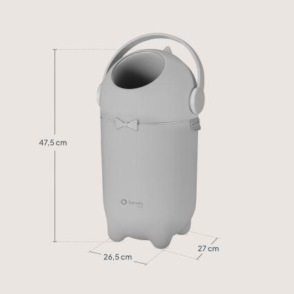 Lionelo - Windeleimer PUREBIN 10 l Grau