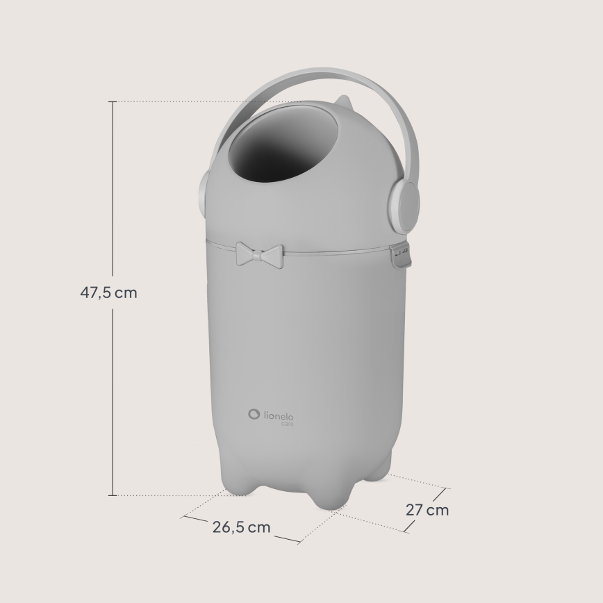 Lionelo - Windeleimer PUREBIN 10 l Grau