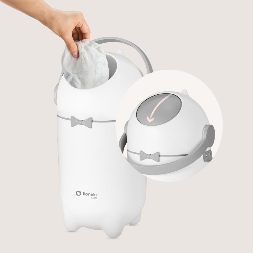 Lionelo - Windeleimer PUREBIN, 10 l, Weiß
