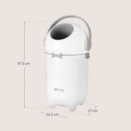 Lionelo - Windeleimer PUREBIN, 10 l, Weiß