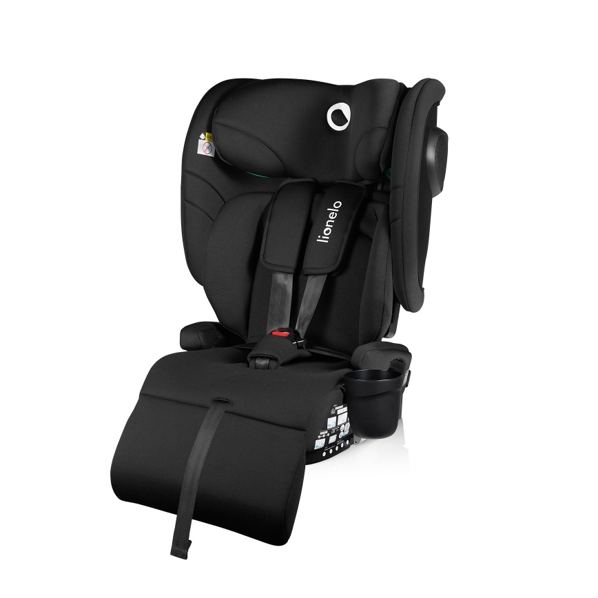 Lionelo - Zusammenklappbarer Kindersitz NELLY i-Size 76-150 cm Carbon-Schwarz