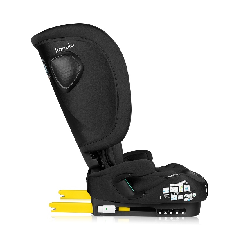 Lionelo - Zusammenklappbarer Kindersitz NELLY i-Size 76-150 cm Carbon-Schwarz