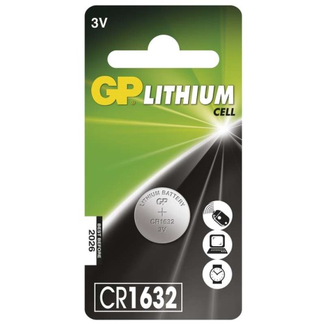 Lithium Knopfbatterie CR1632 GP LITHIUM 3V/140 mAh