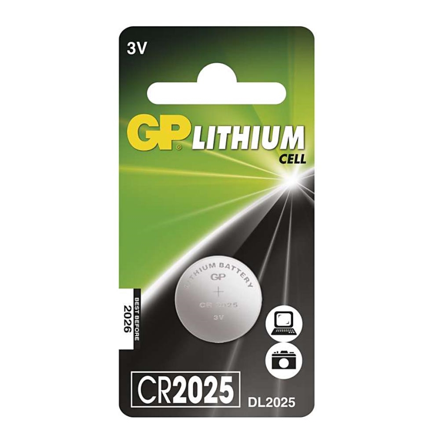 Lithium-Knopfzelle CR2025 GP LITHIUM 3V/170 mAh