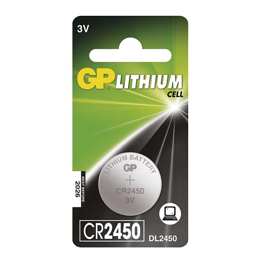 Lithium Knopfzelle CR2450 GP LITHIUM 3V/600 mAh