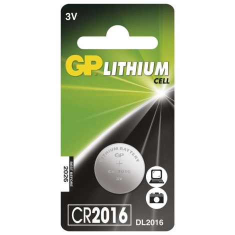 Lithiumprimärzelle CR2016 GP LITHIUM 3V/90 mAh