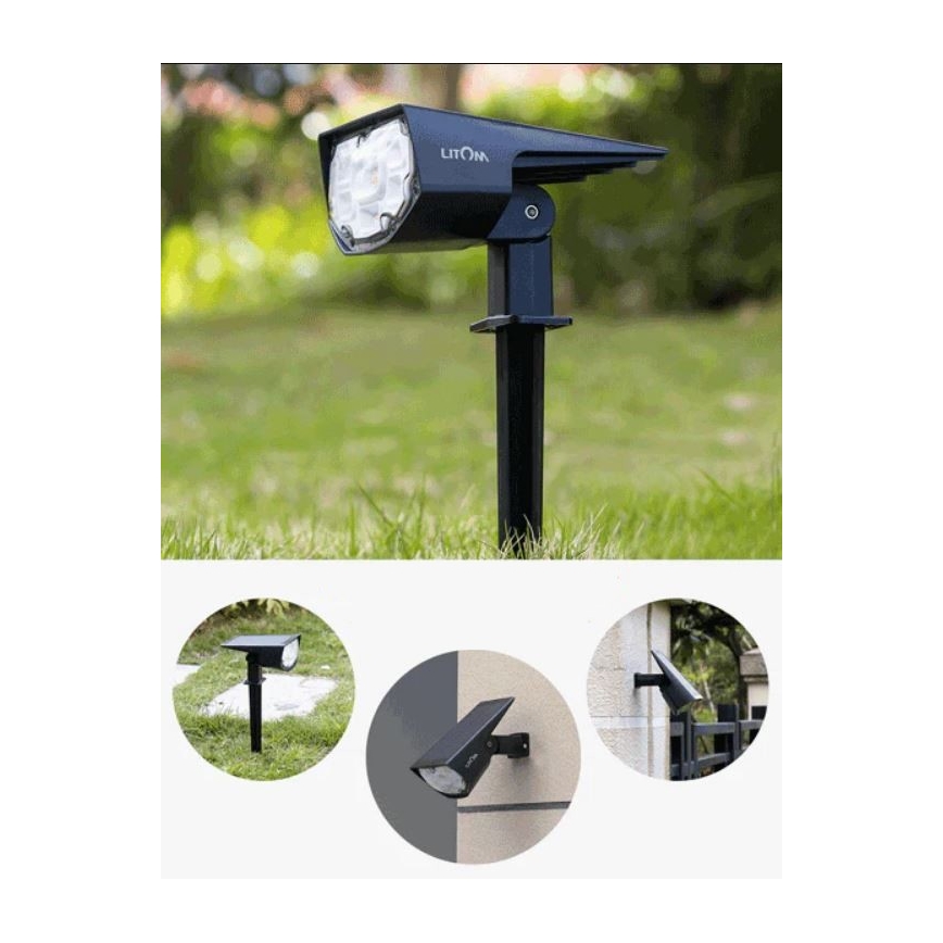 Litom - SET 2x dimmbare LED-Solarleuchte 2in1 LED/3,7V IP68