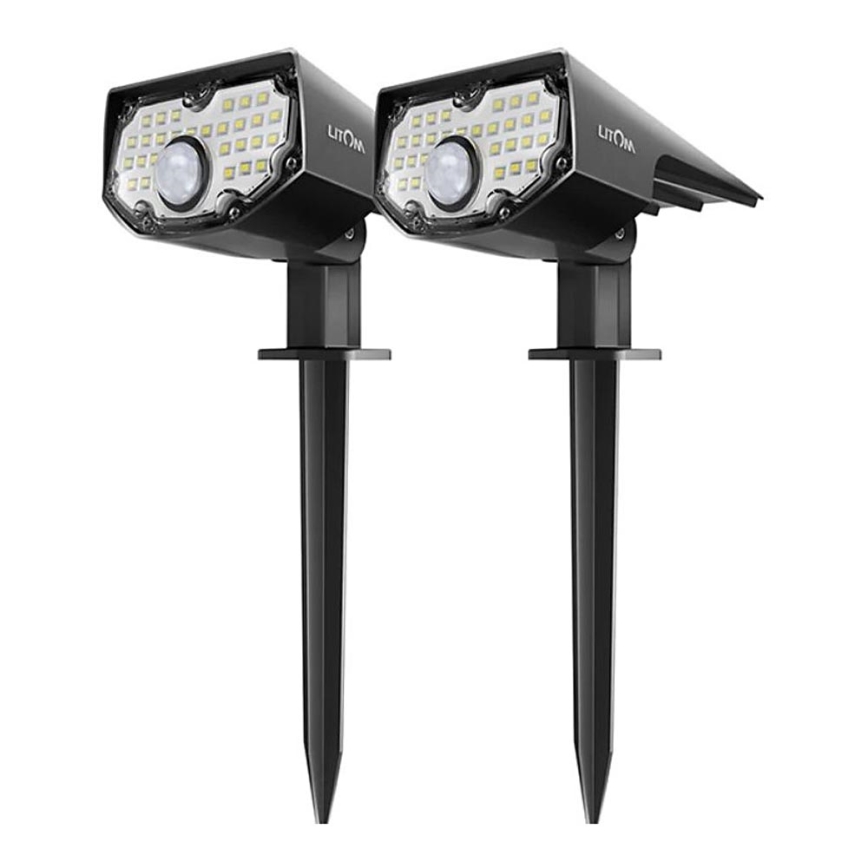 Litom - SET 2x LED Solarleuchte mit Sensor 2in1 LED/3,7V IP67