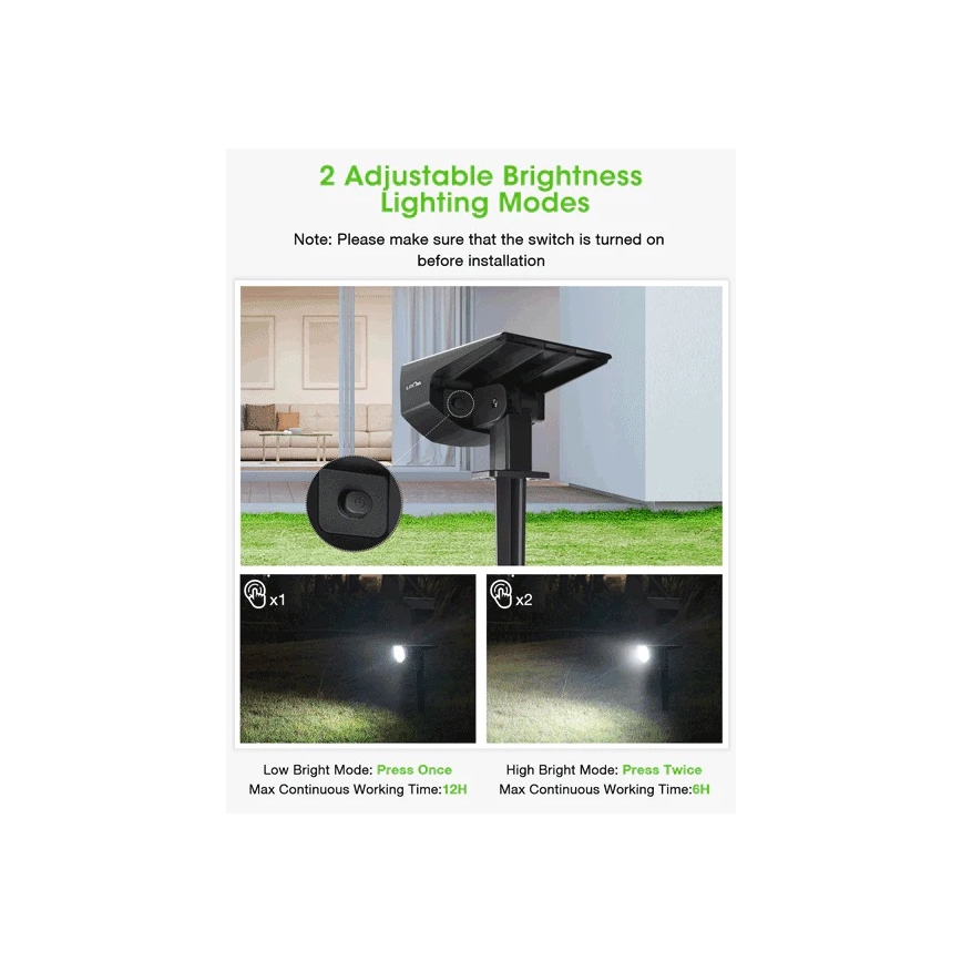 Litom - SET 4x dimmbare LED-Solarleuchte 2in1 LED/3,7V IP67
