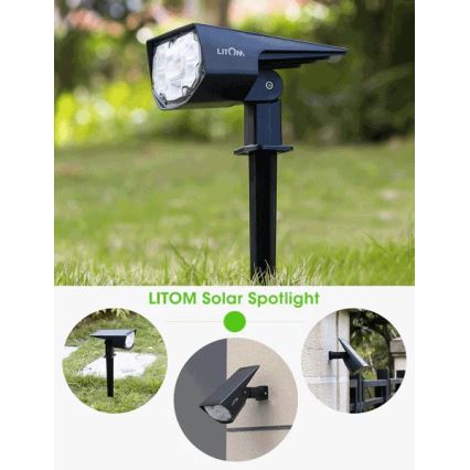 Litom - SET 4x dimmbare LED-Solarleuchte 2in1 LED/3,7V IP67