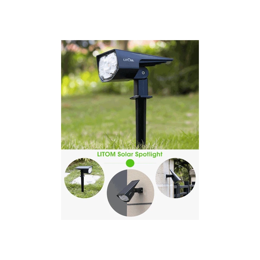 Litom - SET 4x dimmbare LED-Solarleuchte 2in1 LED/3,7V IP67
