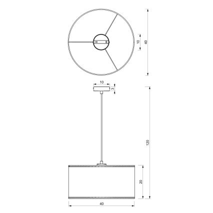 Deckenleuchte an Kabel LOFT SHADE 1xE27/60W/230V Ø 40 cm schwarz