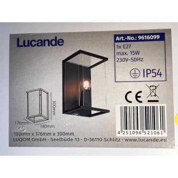 Lucande - Außenwandleuchte ANNALEA 1xE27/15W/230V IP54