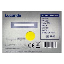 Lucande - LED-Einbauleuchte für den Außenbereich RONI LED/9W/230V IP65
