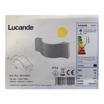 Lucande - LED-Wandleuchte für den Außenbereich JACE LED/7W/230V IP54