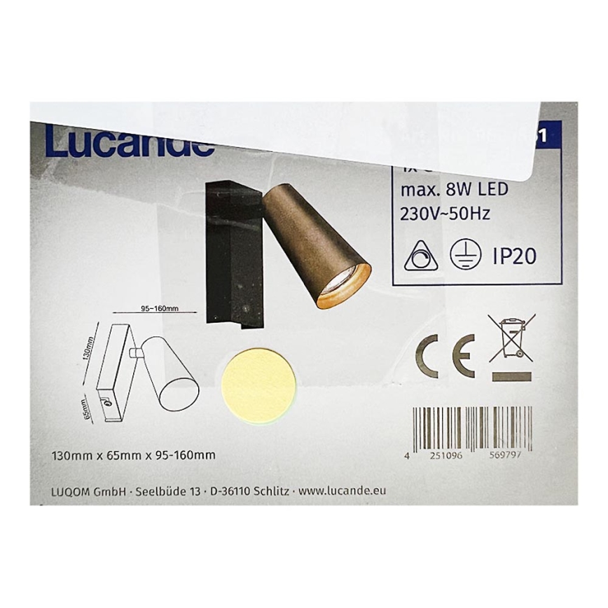 Lucande - Wandleuchte ANGELINA 1xGU10/8W/230V