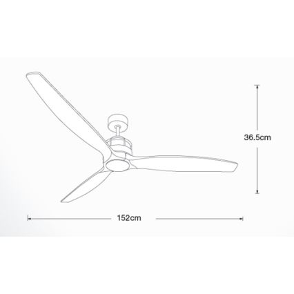 Lucci air 210507 - Deckenventilator AIRFUSION AKMANI Paulownia/Schwarz + Fernbedienung