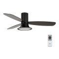 Lucci Air 210662 - LED dimmbarer Deckenventilator FLUSSO 1xGX53/18W/230V Holz/Schwarz + Fernbedienung