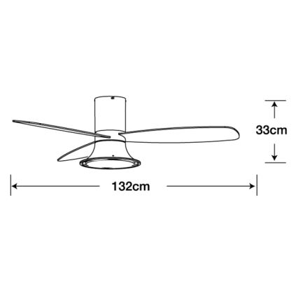 Lucci Air 210663 - Dimmbarer LED-Deckenventilator FLUSSO 1xGX53/18W/230V braun + Fernbedienung