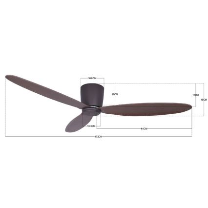 Lucci air 212883 - Deckenventilator AIRFUSION RADAR Holz/Braun Ø 132 cm mit Fernbedienung