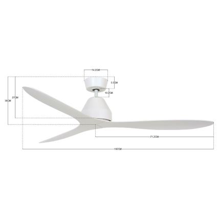 Lucci air 213040 - Deckenventilator WHITEHAVEN weiß + Fernbedienung