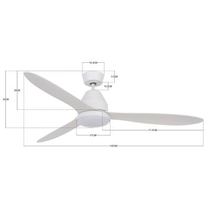 Lucci air 213043 - LED-Deckenventilator WHITEHAVEN GX53/17W/230V weiß + Fernbedienung