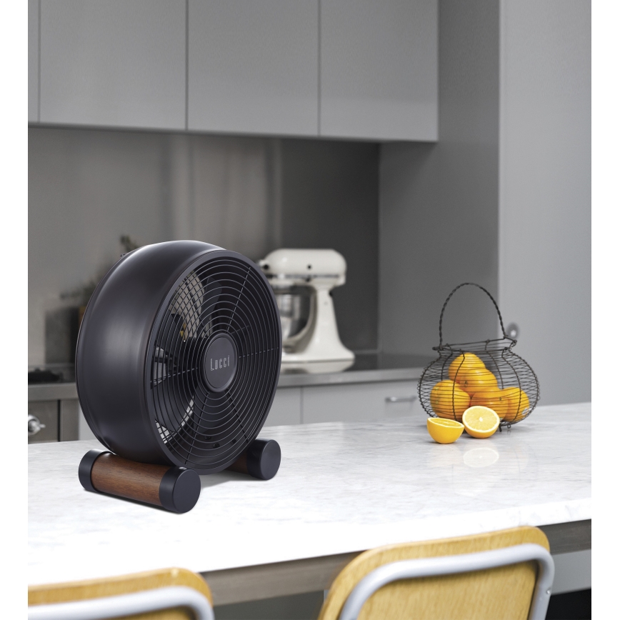 Lucci air 213121 - Tischventilator BREEZE, braun, Durchmesser 28 cm