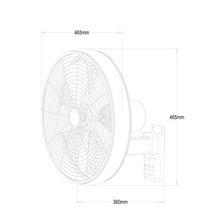 Lucci air 213125 - Wandventilator BREEZE 55W/230V schwarz/braun + Fernbedienung
