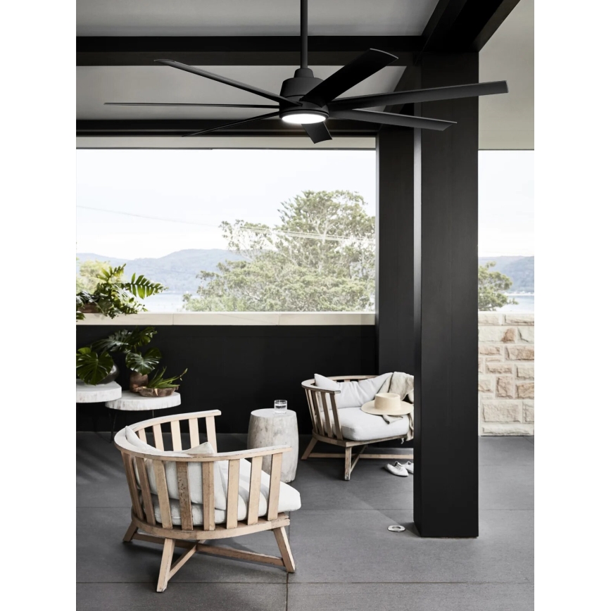 Lucci Air 21318349 - Dimmbarer LED-Deckenventilator ATLANTA 1xGX53/12W/230V d 142 cm schwarz + Fernbedienung
