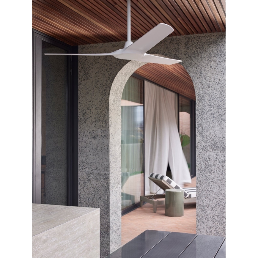 Lucci Air 21321549 - Deckenventilator ABYSS Ø 142 cm IP66 Weiß + Fernbedienung