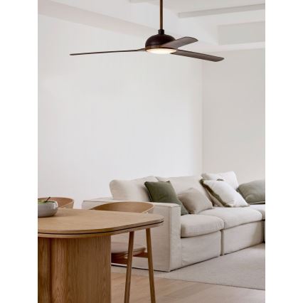 Lucci air 213301 - Dimmbarer LED-Deckenventilator UNIONE 1xGX53/12W/230V braun/glänzendes Chrom + Fernbedienung