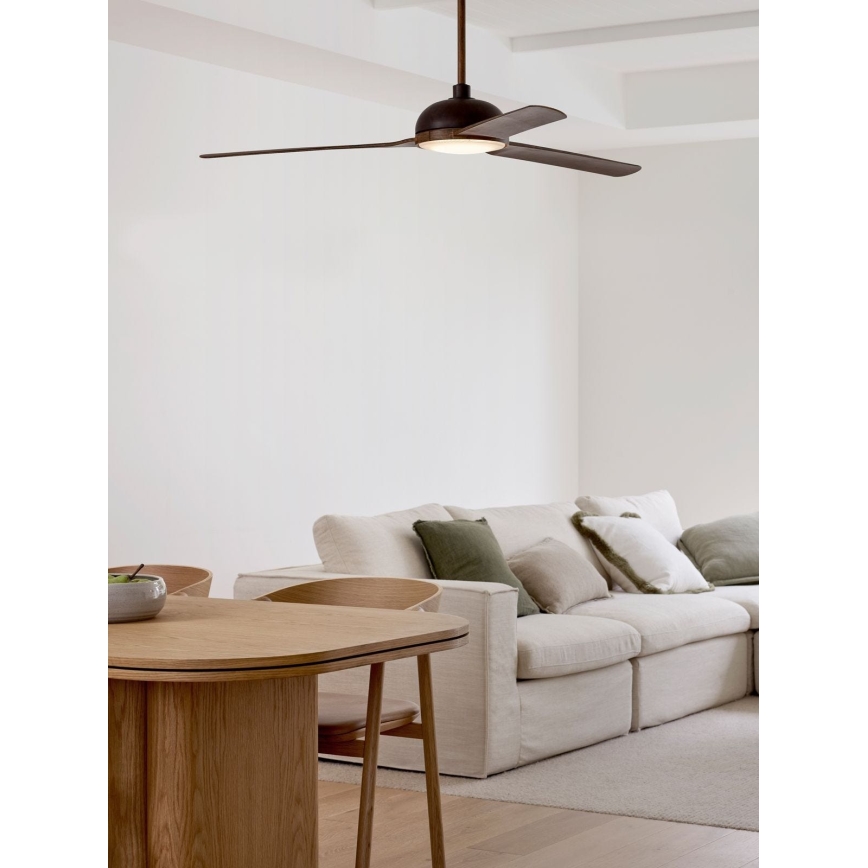 Lucci air 213301 - Dimmbarer LED-Deckenventilator UNIONE 1xGX53/12W/230V braun/glänzendes Chrom + Fernbedienung