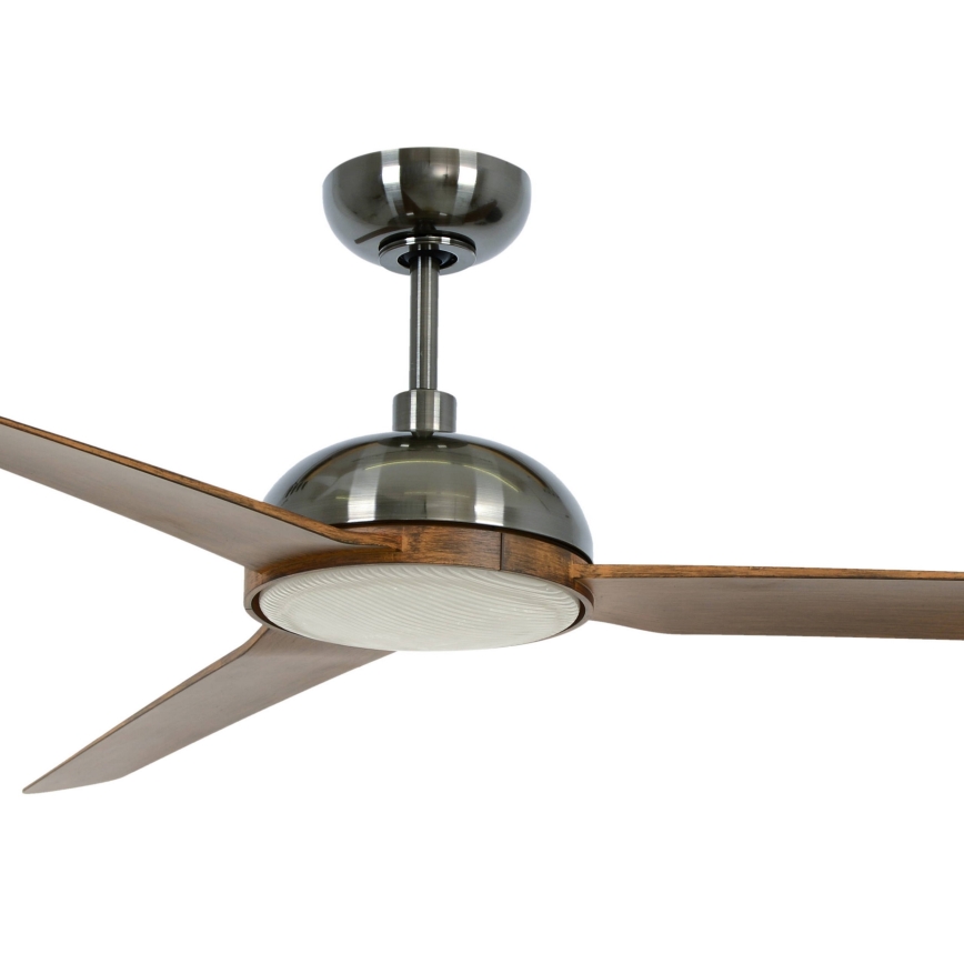 Lucci air 213301 - Dimmbarer LED-Deckenventilator UNIONE 1xGX53/12W/230V braun/glänzendes Chrom + Fernbedienung
