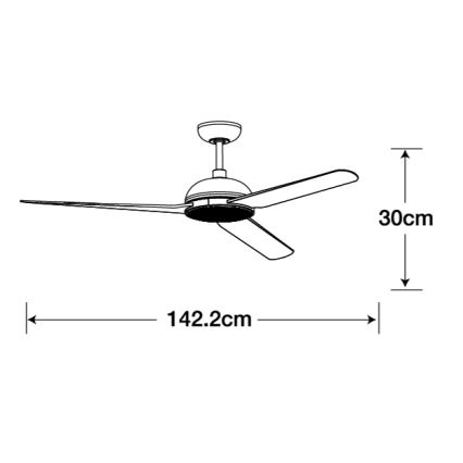 Lucci air 213301 - Dimmbarer LED-Deckenventilator UNIONE 1xGX53/12W/230V braun/glänzendes Chrom + Fernbedienung