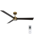 Lucci air 21610549- Dimmbarer LED-Deckenventilator CLIMATE 1xGX53/12W/230V Wenge/golden + Fernbedienung