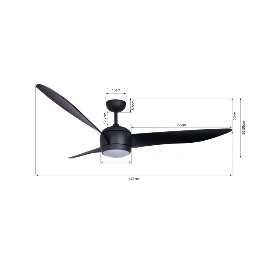 Lucci air 512910 - LED-Deckenventilator AIRFUSION NORDIC LED/20W/230V schwarz + Fernbedienung
