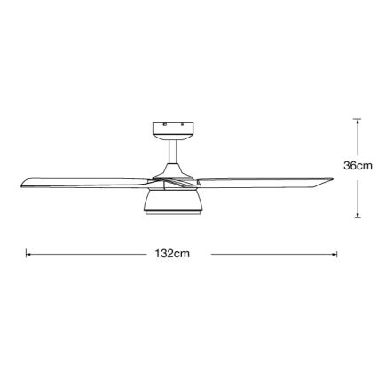 Lucci air 513072 - dimmbarer LED-Deckenventilator BRONX LED/18W/230V 3000/4000/6000K Schwarz/Hochglanz-Chrom Ø 132 cm + Fernbedienung