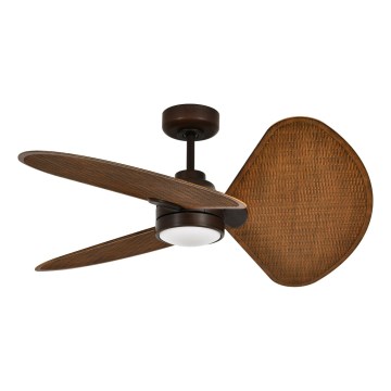 Lucci Air 51325649 - LED-dimmbarer Deckenventilator SABLE 1xGX53/12W/230V 3000/4000/5000K Ø 91,5 cm Braun + Fernbedienung