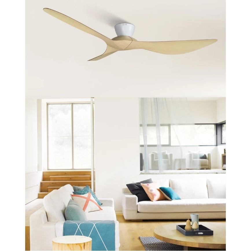 Lucci Air 514031 - Deckenventilator KOTARA Ø 137 cm beige/weiß + Fernbedienung