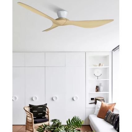 Lucci Air 514031 - Deckenventilator KOTARA Ø 137 cm beige/weiß + Fernbedienung