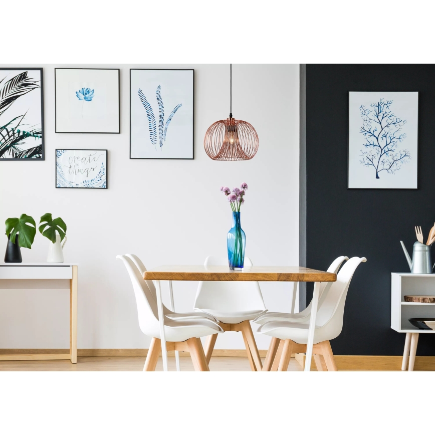 Lucide 02400/30/17 - Hängeleuchte VINTI 1xE27/60W/230V Kupfer