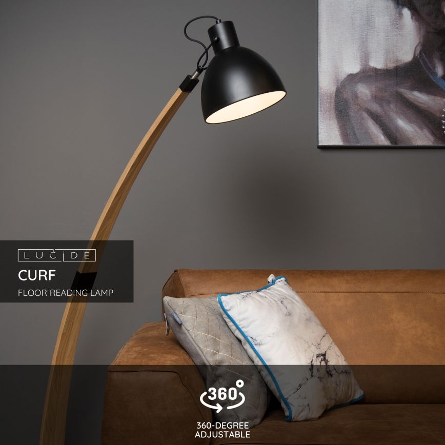Lucide 03713/01/30 - Stehlampe CURF 1xE27/60W/230V schwarz