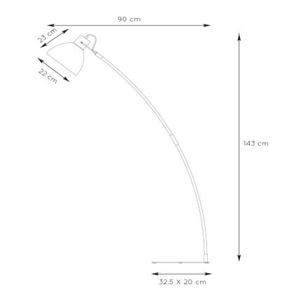 Lucide 03713/01/30 - Stehlampe CURF 1xE27/60W/230V schwarz