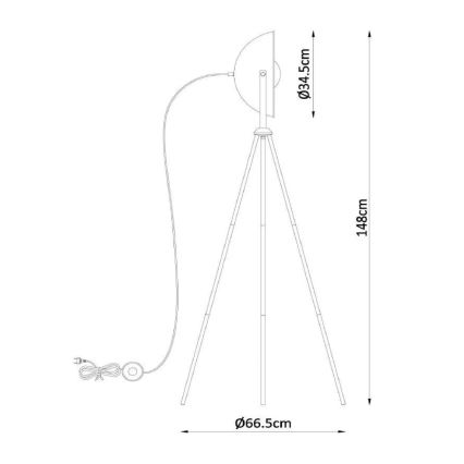 Lucide 05730/01/30 - Stehlampe ALVARO 1xE27/40W/230V