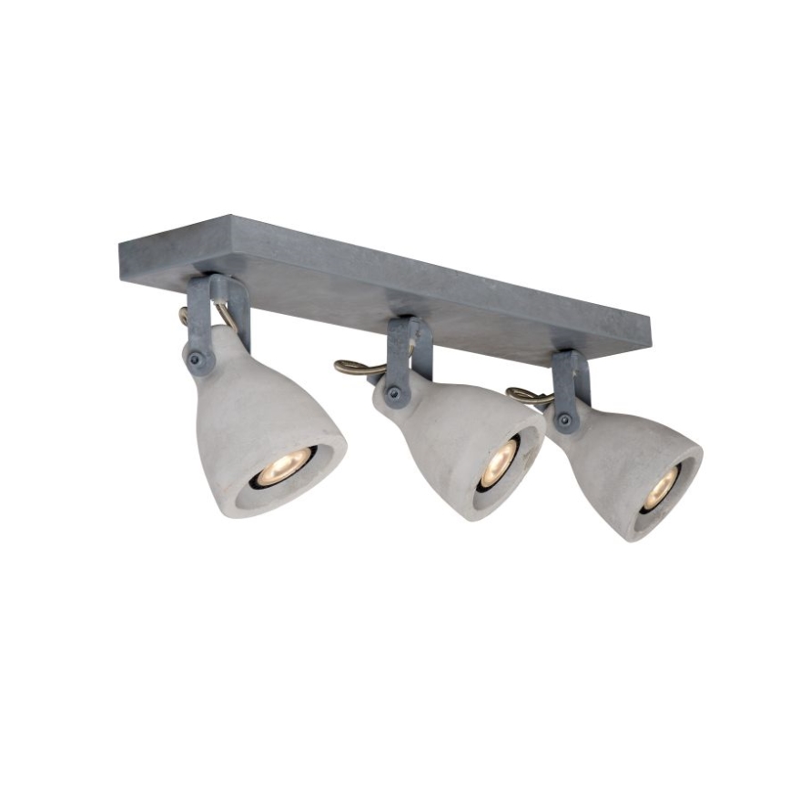 Lucide 05910/15/36 - LED Spotlight CONCRI-LED 3xGU10/5W/230V grau