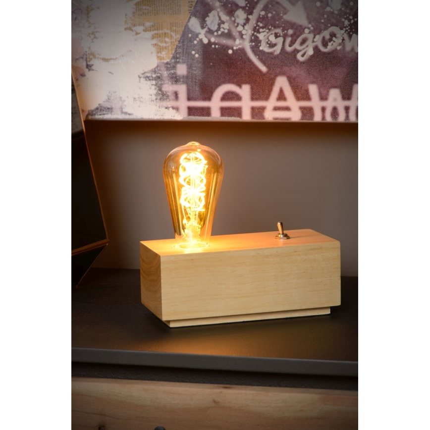 Lucide 08516/01/76 - Tischlampe EDISON 1xE27/60W/230V