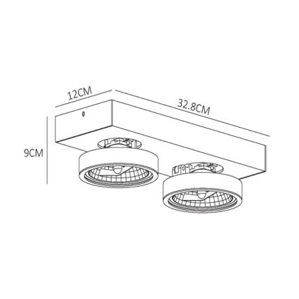 Lucide 09920/20/31 - LED dimmbare Spotleuchte NENAD AR111 G53/2x10W/18V