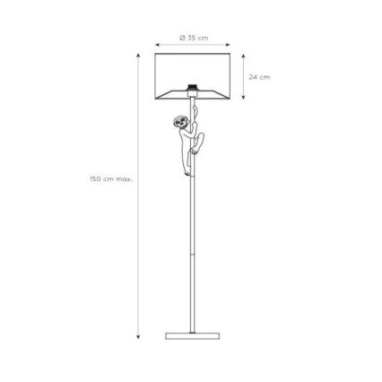 Lucide 10702/81/30 - Stehlampe CHIMP 1xE27/60W/230V 150cm