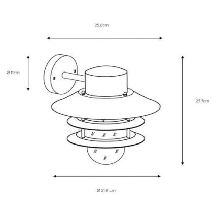 Lucide 11874/01/30 - Außen Wandbeleuchtung ZICO 1xE27/60W/230V IP44